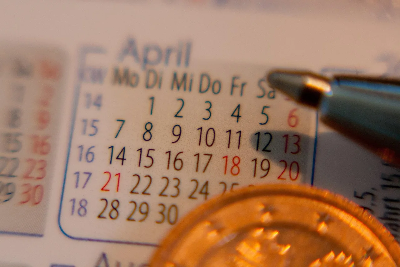 calendar, date, meeting, time, ballpoint pen, office, schedule, month, april, days, period, arrangement