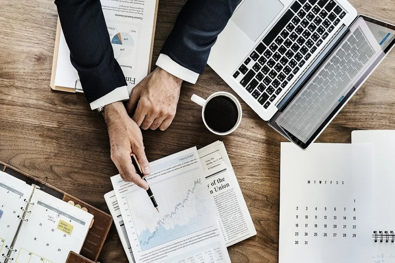 businessman, laptop, stocks, stock exchange, broker, chart, reports, accounting records, calculations, notebook, flat lay, broker, broker, broker, broker, broker